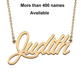 Chains Cursive Initial Letters Name Necklace For Judith Birthday Party Christmas Year Graduation Wedding Valentine Day Gift