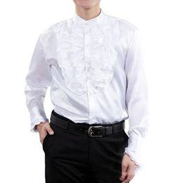 Men's Casual Shirts Mens Renaissance Costume Shirts Mediaeval Steampunk Gothic Pirate Tops Shirt Solid Men Party Stage Show Prom Shirt Male Camisas 231127