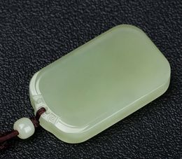 Pendants Natural Hotan Jade Safe and Sound Plaque Pendant for Men and Women Jade Bread Plaque Jade Pendant Pendant