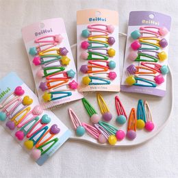 10pcs/Set Cute Colorful Hair Clips for Girls Lovely Hair Ornament Small Clip Hairpins Fashion Kids Girl Hair Accessories