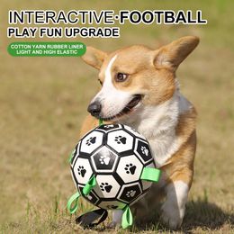Toys Dog Toys Interactive Pet Football Toys with Grab Tabs Dog Outdoor training Soccer Pet Bite Chew Balls for Dog accessories