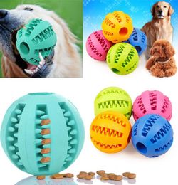 Rubber Ball Chew Treat Dispensing Holder Pet Dog Puppy Cat Toy Training Dental J000338215494