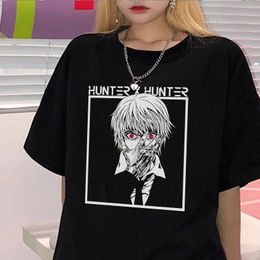 T-Shirt Gothic Kurapika Loose Short sleeve tops Hunter X Hunter printing Anime Unisex Tee Women TShirt Vintage Punk Ulzzang Streetwear