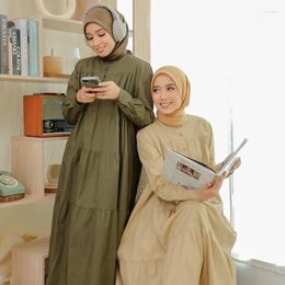 Ethnic Clothing Fashion Abaya Women Muslim Cotton Long Sleeve Maxi Dress Turkey Arab Loose Kaftan Eid Ramadan Shirt Robe Dubai Islamic