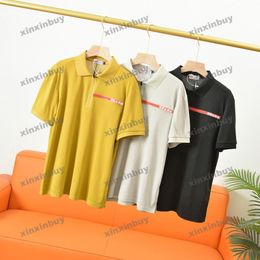 xinxinbuy Men designer Tee t shirt 23ss Paris Red Label Letter print short sleeve cotton women Black white blue yellow M-5XL