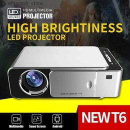 Projectors YERSIDA T6 Full HD Led Projector 2K 4K 4000 Lumen 720p Portable Cinema Proyector Portable Android WiFi Projector 3D Home Theater Q231128