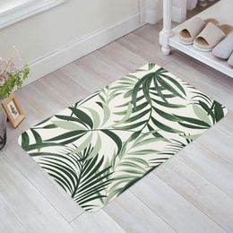 Carpets Tropical Plants Leaves Green Home Doormat Decoration Flannel Soft Living Room Carpet Kitchen Rugs Bedroom Floor Mat