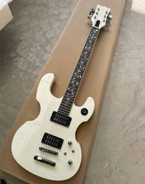 Factory Unusual Milk White Body Electric Guitar with Fixed Bridge,Offer Logo/Color Customise