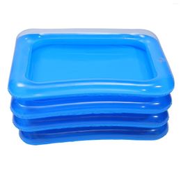 Dinnerware Sets 4 Pcs Inflatable Ice Bar Fruit Salad Serving Container Buffet Cooler Pvc Blow Tray Pool Party
