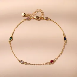 Strand CCGOOD Colourful Water Drop Shape Design Rhinestone Bracelet For Women Gold Plated 18 K Metal Minimalist Jewellery Pulseras Mujer