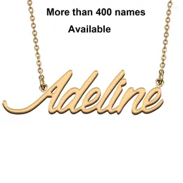 Chains Cursive Initial Letters Name Necklace For Adeline Birthday Party Christmas Year Graduation Wedding Valentine Day Gift