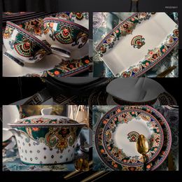 Bowls Bone China Dishes High-end Tableware Set Pieces European Style