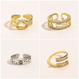 Europe And America Fashion Style Lady Love Rings Women Fashion Wedding Jewelry Supplies 18k Gold Plated Copper Finger Adjustable N3313