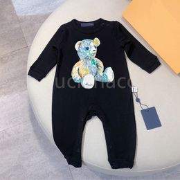 Baby Boys Girls Jumpsuits Cute Little Bear Print Romper Luxury Brand Newborn Toddler Casual Clothes Girl Boy Jumpsuit Bodysuit For Babies SDLX