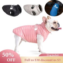 Shoes Pet Dog Coat Vest Winter Down Jacket For Small Medium Dogs Cats Tow Ring Pet Vest French Bulldog Zipper Coat Clothing Ropa Perro