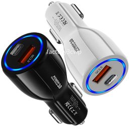 30W 18W Fast Quick Charge PD USB C Car Charger 2Ports QC3.0 Auto Power Adapter For Iphone 12 13 14 15 Samsung Tablet PC GPS F1