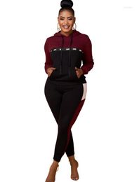 Ethnic Clothing 2 Piece Set African Clothes Women Hooded Tops And Pants Suits 2023 Spring Autumn Patchwork Casual Sporty Tracksuit