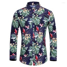 Men's Casual Shirts Hawaiian Autumn And Winter Fashion Flower Numerous Elements Theme Long Sleeved Harajuku Streetwear Clothing