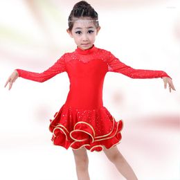 Stage Wear Diamond XS-XL Latin Dance Dress Girls Dresses Ballroom Dancing Clothes Danza Latino Samba Costumes Kids Dancewear