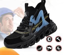 2024 Male Work Boots Indestructible Safety Shoes Men Steel Toe Shoes Puncture-Proof Work Sneakers for Men