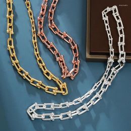 Chains Gradient U Shaped Necklaces S925 Sterling Silver Necklace Fashion High Quality Jewelry For Men And Women