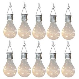 10X Solar Light Bulbs Outdoor Waterproof Garden Camping Hanging LED Light Lamp Bulb Globe Hanging Lights for Home Yard Christmas H219C