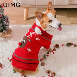 Dog Apparel OIMG Christmas Elk Pullover For Poodle Teddy Corgi Small Medium Dog Two-legged Sweater Scarf Suit Year's Pet Dog Clothes 231129