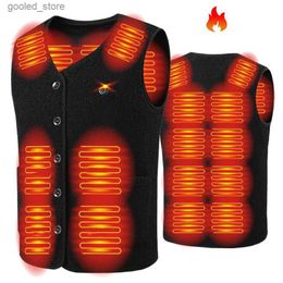 Men's Vests USB Heating Vest Jacket Men Infrared 16 Areas Heating Vest Jacket Winter Fleece Electric Heated Vests Male Sleeveless Jackets Q231129