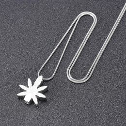 IJD9992 Maple Leaf Silver Tone Stainless Steel Cremation Pendant Funeral Urn Ashes Holder Keepsake Jewelry for Human Animal351n