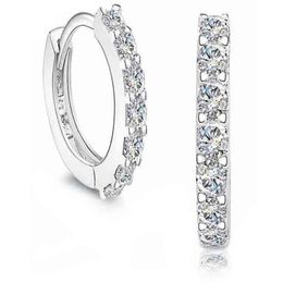 925 Sterling Silver Hoop Earrings for Women Jewelry Fashion Earrings CZ Diamond Earrings women wedding jewelry N50177p