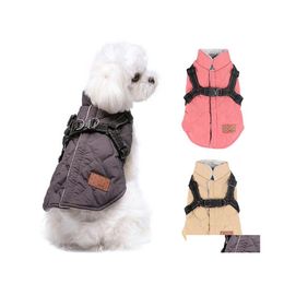 Dog Apparel Small Dogs Harness Vest Clothes Puppy Clothing Winter Jacket Coat Warm Pet For Shih Tzu Poodle Chihuahua Pug Teddy 20111 Dhlim