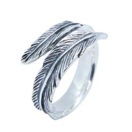 Size 6-10 Lady Girls 925 Sterling Silver Ring Jewellery Newest S925 Fashion Feather Ring199O