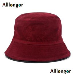 Cloches Autumn 2021 Winter Suede Vintage Bucket Hat Women Hip Hop Korean Bob Chapeau Panama Fisherman Cap Drop Delivery Fashion Acce Dhr7G