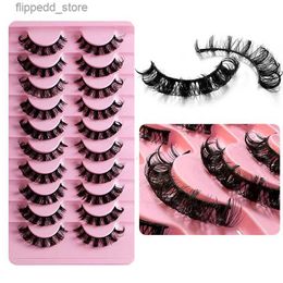 False Eyelashes Russian Strip Lashes 10/2 pairs Fluffy Mink Lashes 3D False Eyelashes Russian Volume Eyelashes Fake Eyelash Extension Make Up Q231129