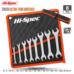 Moersleutel HiSpec Thin Open End Wrench Set Metric Ultrathin Double Headed Spanner Set of Keys Spanner Set Universal Repair Hand Tool