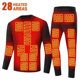 Men's Thermal Underwear Heated Thermal Shirt Male Heated Thermal Underwear Men Winter Moto Jacket Heating Underwear Suit USB Electric Heating Clothes 231128