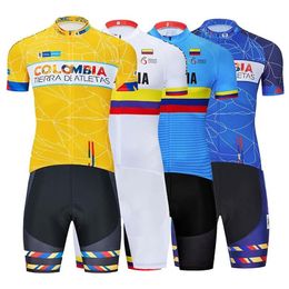 2022 Colombia Cycling Team Jersey Bike Shorts Bib Set Ropa Ciclismo MenS MTB Shirt Summer Pro Bicycling Maillot Bottom Clothing214z