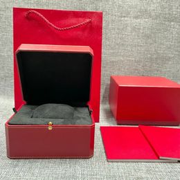 Watch Boxes Cases Factory Supplier Red with Original Wooden Watch Box Luxury Brand with Papers Card Can Customization AAA Watche 231128