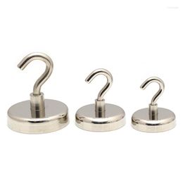 Hooks P82D Magnetic Magnet Hook Neodymium Rare Earth For Refrigerator BBQ Grill Home Kitchen Office Indoor