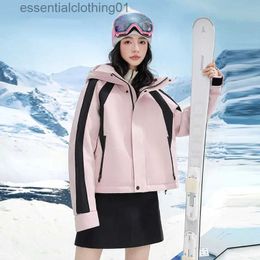 Women's Down Parkas Down jacket for women's high-end 2023 winter fashion patchwork hooded jumpsuit outdoor sports windproof and warm jacket L231129