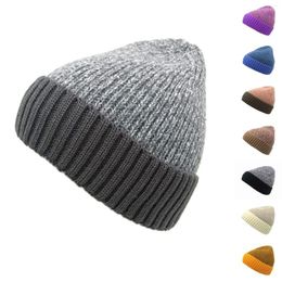 Berets Mens Freezer Hat Colour Matching Jacquard Autumn And Winter Knitted Coonskin Cap Hays Cold Weather Gear Clam