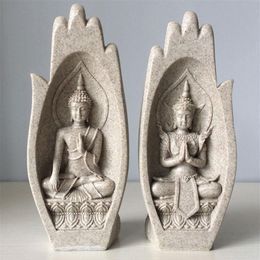 2Pcs Hands Sculptures Buddha Statue Monk Figurine Tathagata India Yoga Home Decoration Accessories Ornaments Drop T200703304Y