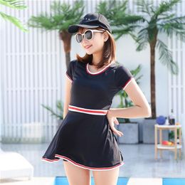 2023 New One Piece Swimsuit Female Flat Angle Sexy Slim Students Pure Colour Swimsuit Whole Spring Swimsuit307m