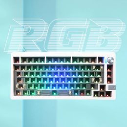 Keyboards 81 Keys DIY Mechanical Keyboard RGB Backlight Gamer Aluminium Alloy Computer Accessories for Desktop Laptop PC 231128