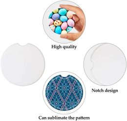 Sublimation Blank Ceramics Coasters DIY Heat Transfer Printing Table Mats Coaster Consumables Materials Car Bottle Mats