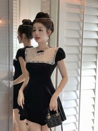 Party Dresses Sexy Women Bodycon Mini Transparent Female Elegant Short Sleeve Dress Black Vestidos