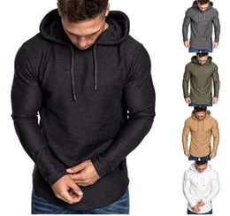 LL MEN039S Jogger Sweatshirt Fitness Yoga Kıyafetleri Spor giyim Gömlek Bluz Hoodie Streç kapşonlu düz renkli uzun kollu pullove5642