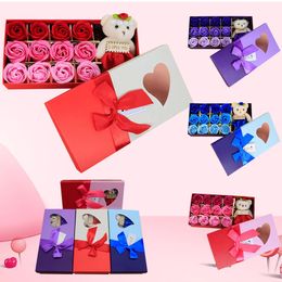 Valentine's Day 12 pieces perfume soap flower gift rose box bouquet holiday gift 231127
