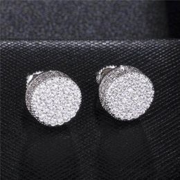 Gold and Silver Color Micro Pave CZ Screw Back Stud Earrings for Women Wedding Party Jewelry3028