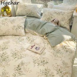 Bedding sets Floral Bed Duvet Covers Breathable Pastoral Four Seasons Polyester Quilt Cover King Queen Size Bedroom Bedding Double Bedclothes 231129